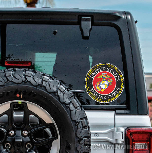 United States Marine Corps Emblem Sticker Usmc Decals Vinyl Mayhem