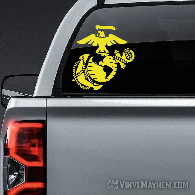 USMC Auto Emblem Decal - Metal Marine Corps Badge For Car, Truck, Laptop, 4 Inches