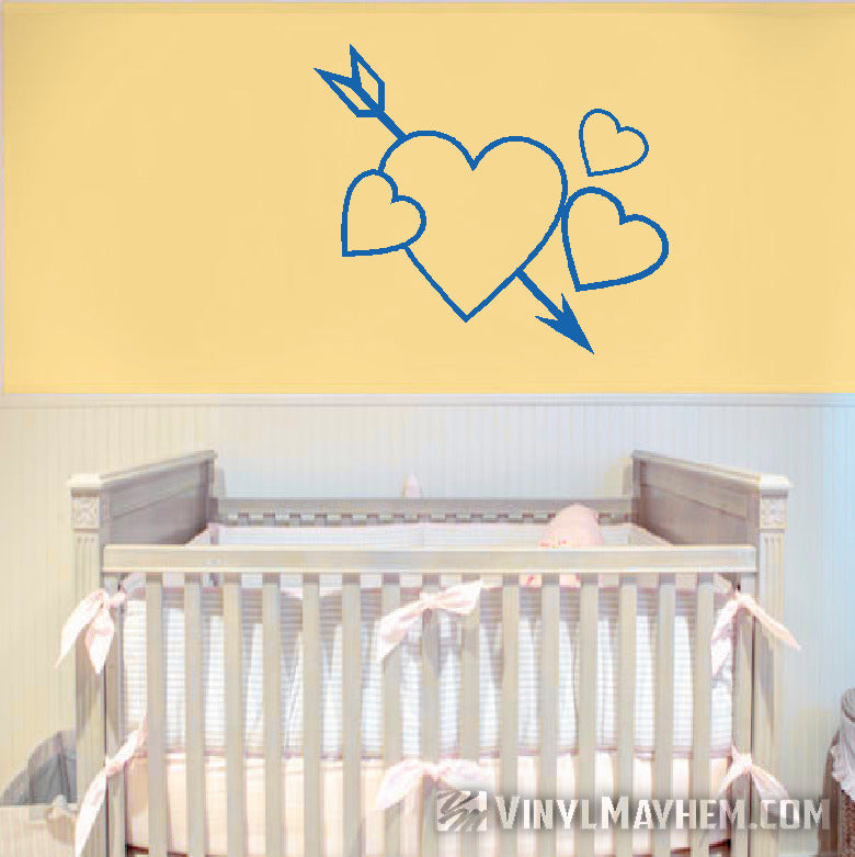 Hearts with arrow vinyl sticker