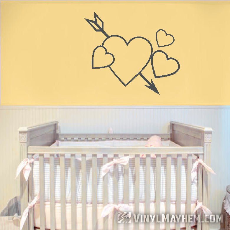 Hearts with arrow vinyl sticker