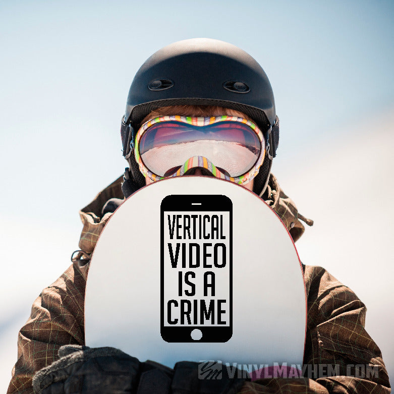 Vertical Video Is A Crime vinyl sticker