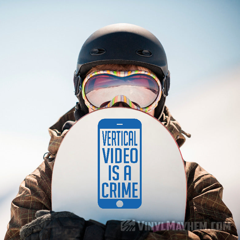 Vertical Video Is A Crime vinyl sticker