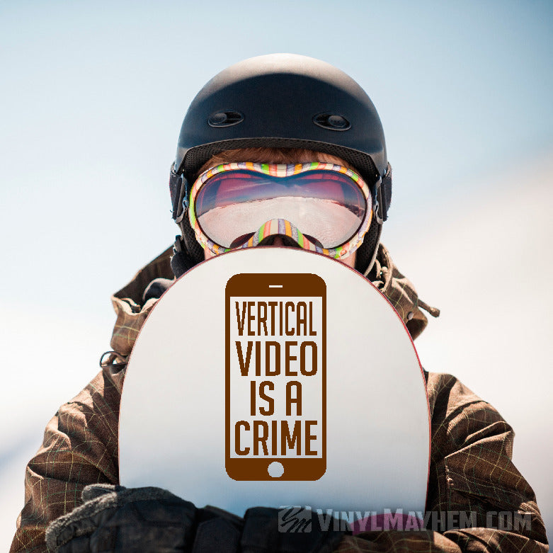 Vertical Video Is A Crime vinyl sticker