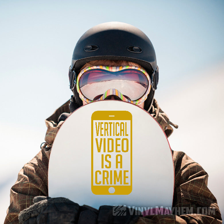 Vertical Video Is A Crime vinyl sticker