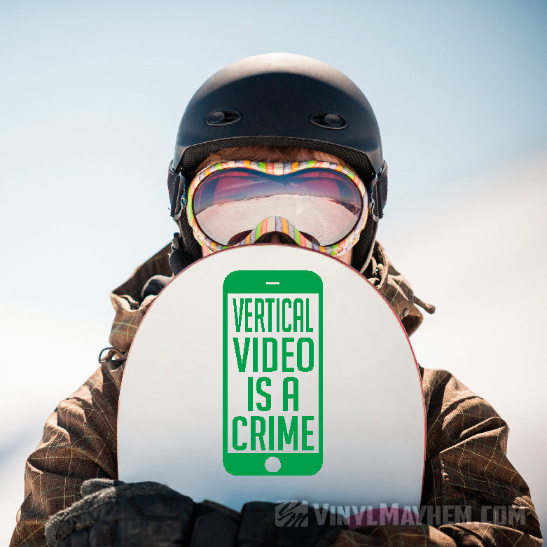 Vertical Video Is A Crime vinyl sticker
