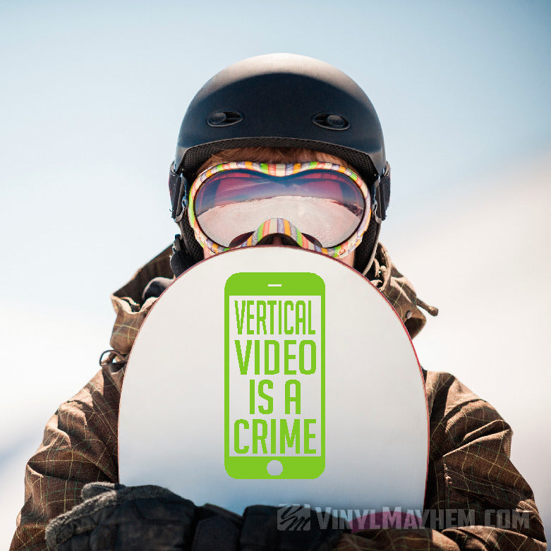 Vertical Video Is A Crime vinyl sticker