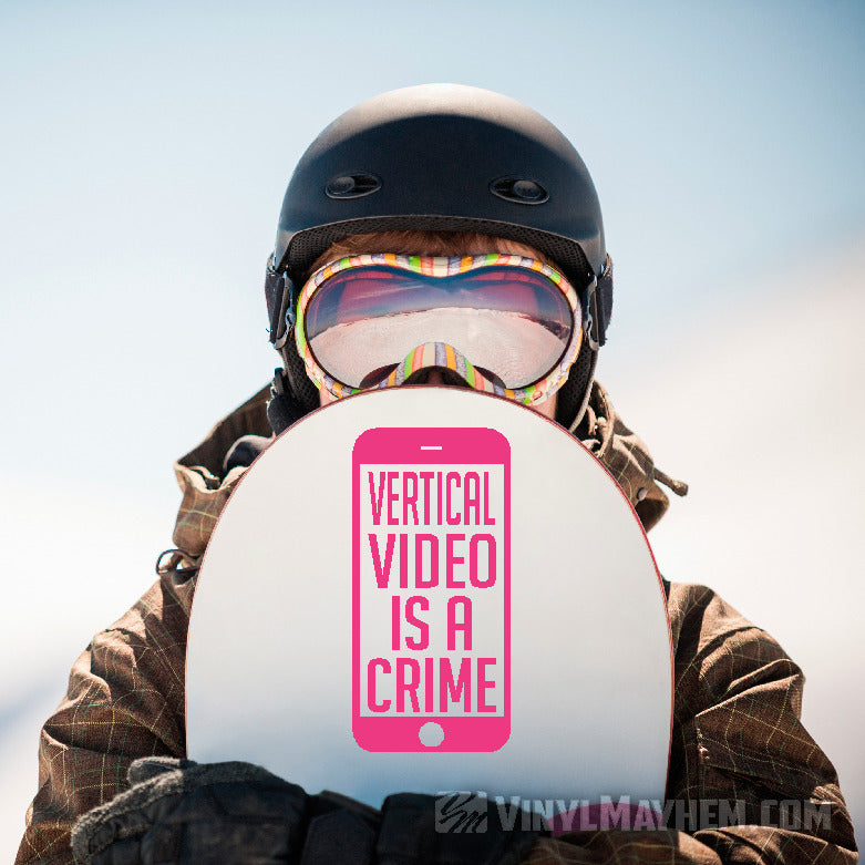 Vertical Video Is A Crime vinyl sticker