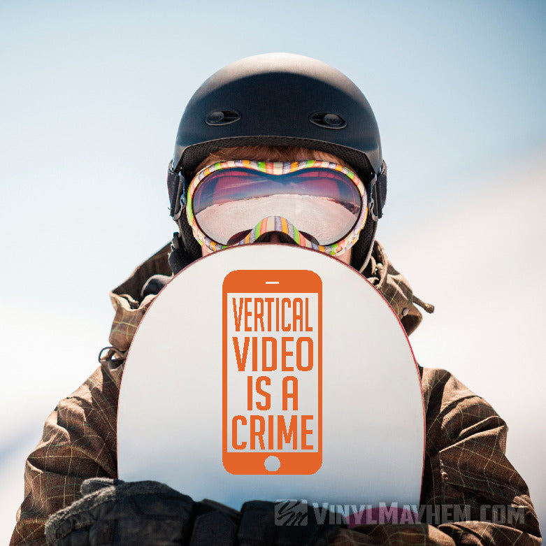 Vertical Video Is A Crime vinyl sticker
