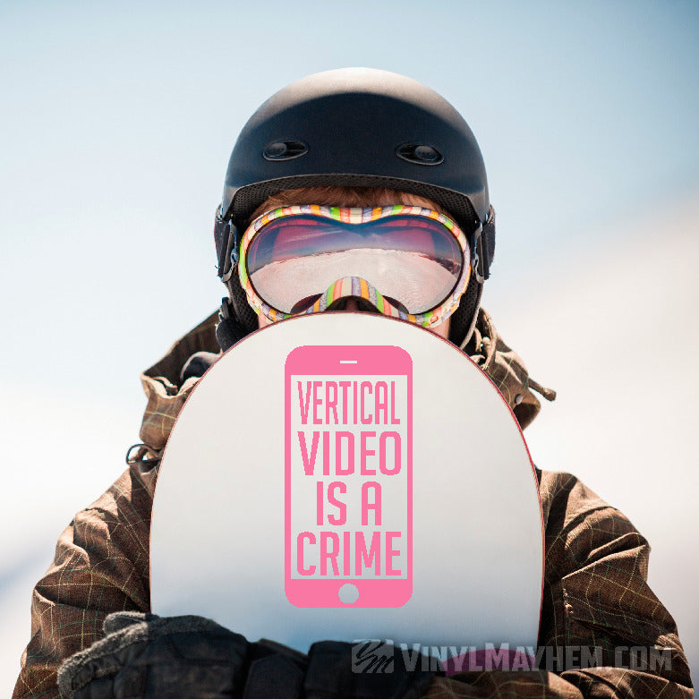 Vertical Video Is A Crime vinyl sticker