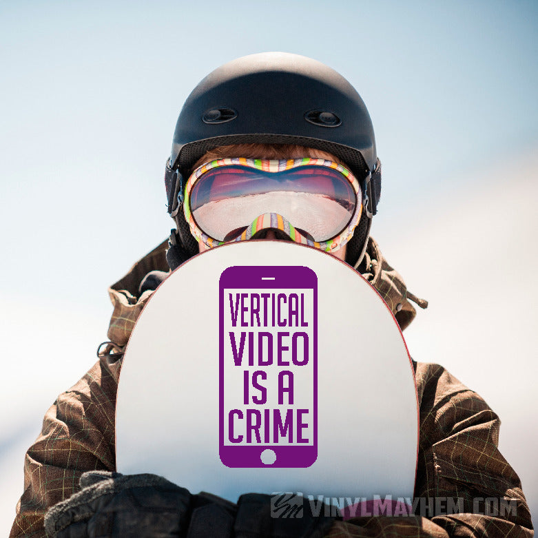 Vertical Video Is A Crime vinyl sticker