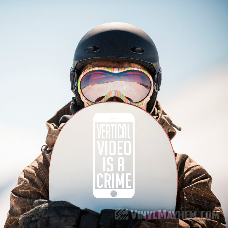 Vertical Video Is A Crime vinyl sticker