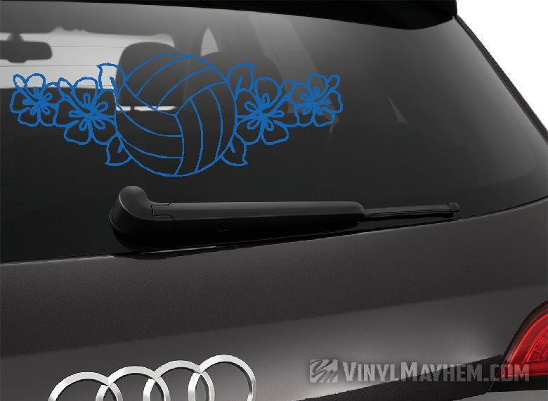 Volleyball hibiscus flowers vinyl sticker