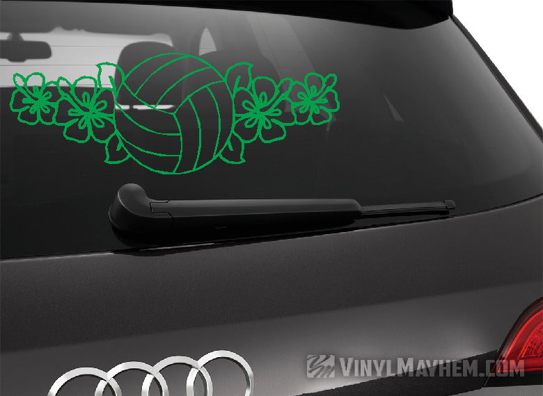 Volleyball hibiscus flowers vinyl sticker