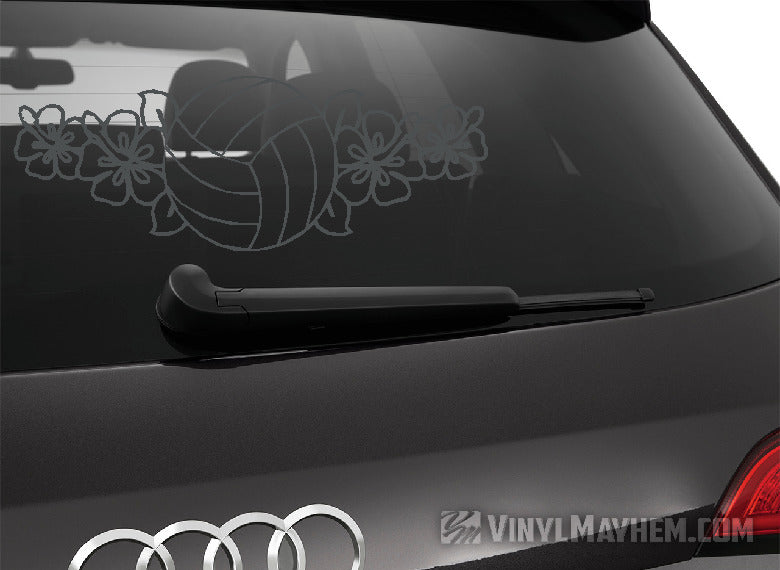 Volleyball hibiscus flowers vinyl sticker
