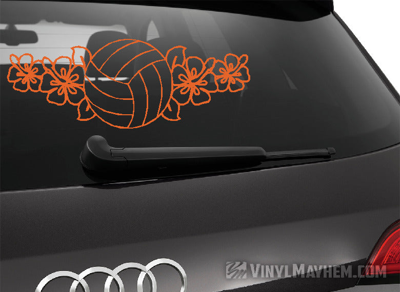 Volleyball hibiscus flowers vinyl sticker