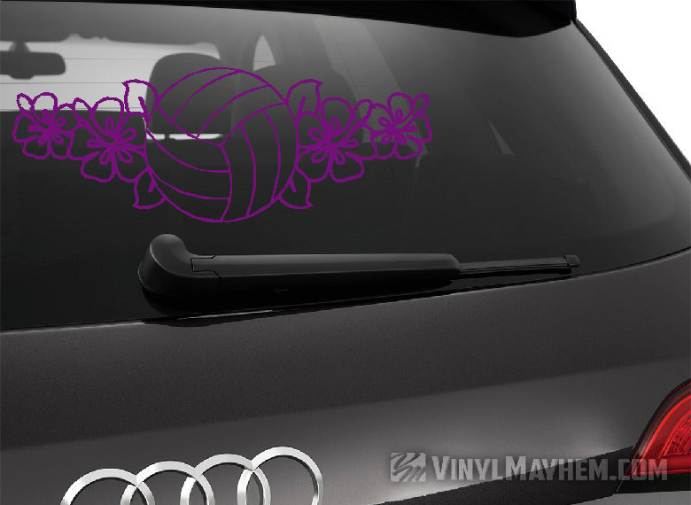 Volleyball hibiscus flowers vinyl sticker