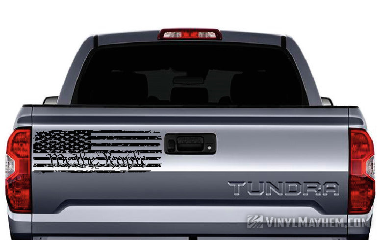 We The People American Flag distressed vinyl sticker