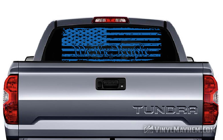 We The People American Flag distressed vinyl sticker