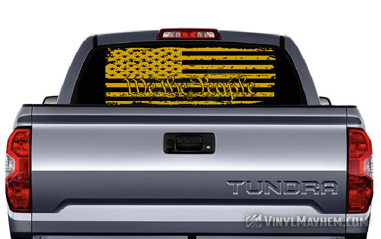 We The People American Flag distressed vinyl sticker