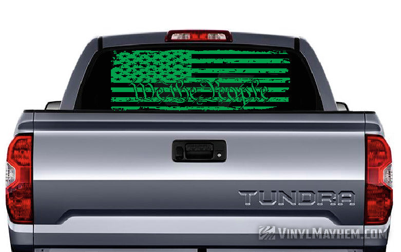 We The People American Flag distressed vinyl sticker