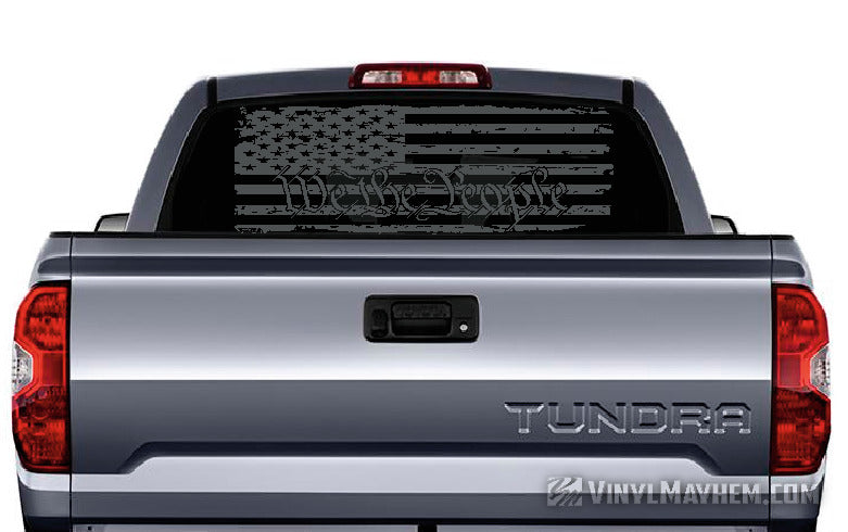 We The People American Flag distressed vinyl sticker