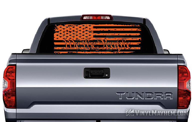 We The People American Flag distressed vinyl sticker