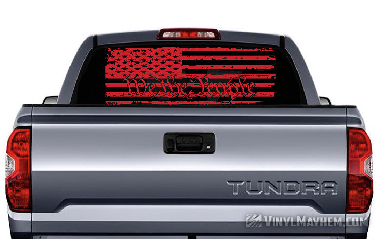 We The People American Flag distressed vinyl sticker
