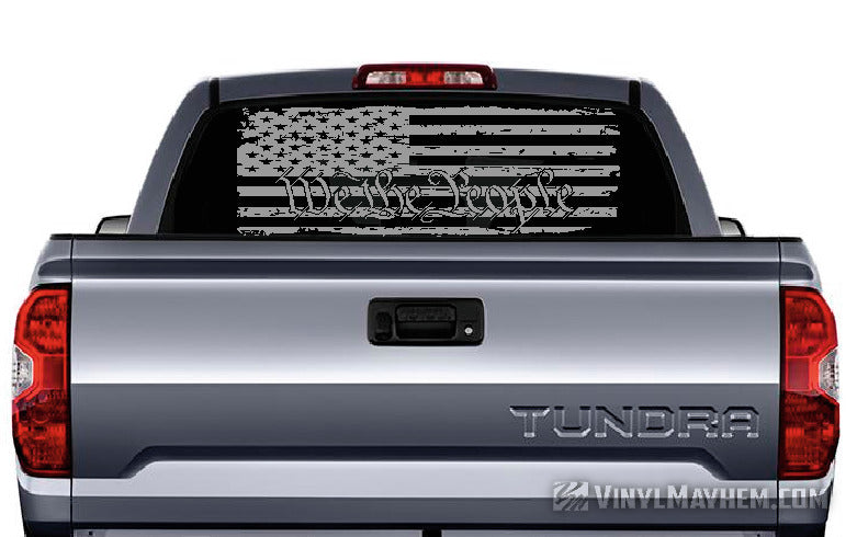 We The People American Flag distressed vinyl sticker