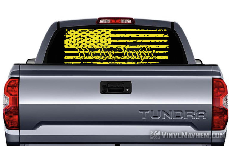 We The People American Flag distressed vinyl sticker