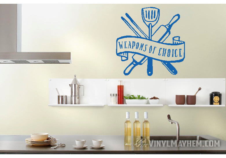 Weapons of Choice chef kitchen utensils vinyl sticker