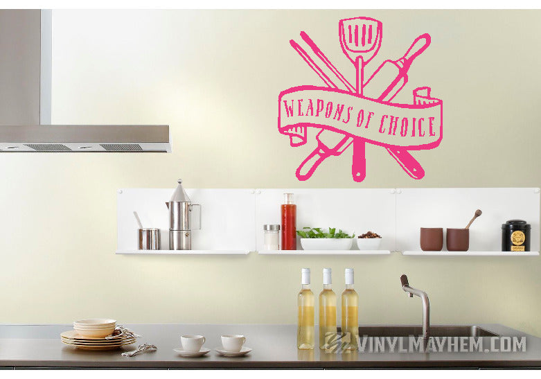 Weapons of Choice chef kitchen utensils vinyl sticker