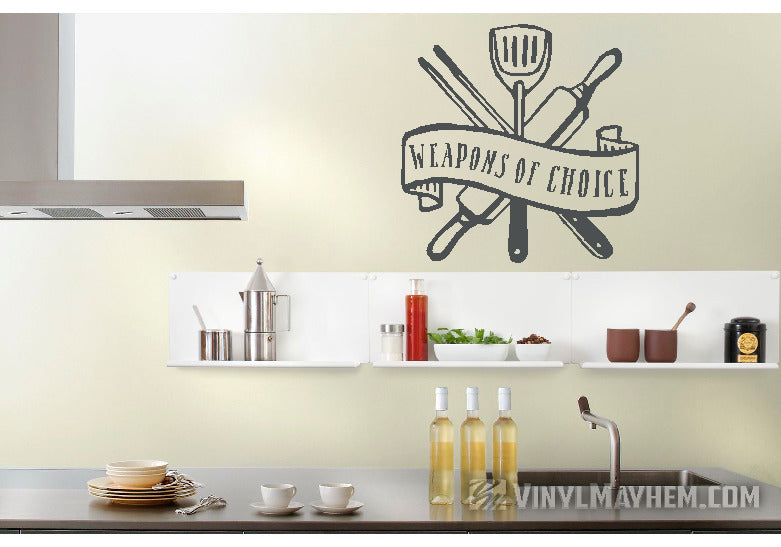 Weapons of Choice chef kitchen utensils vinyl sticker