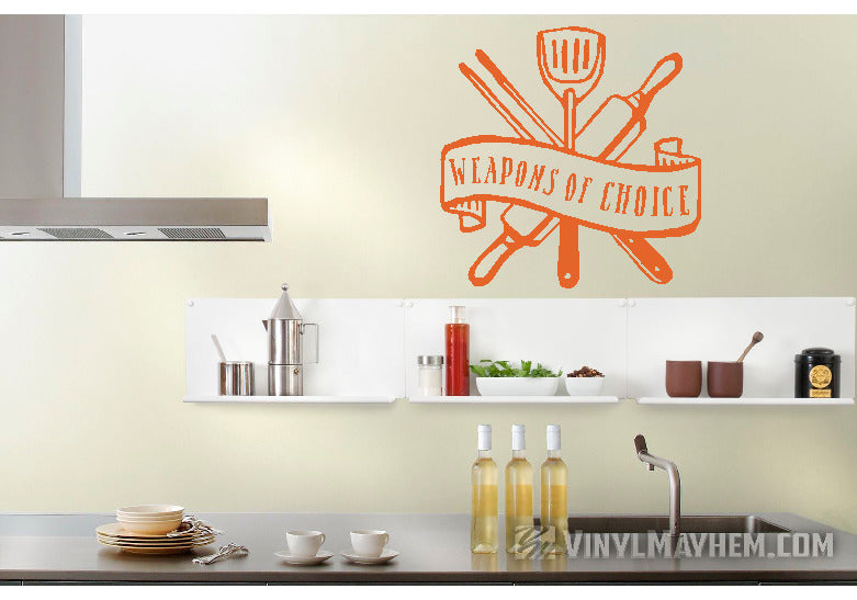 Weapons of Choice chef kitchen utensils vinyl sticker