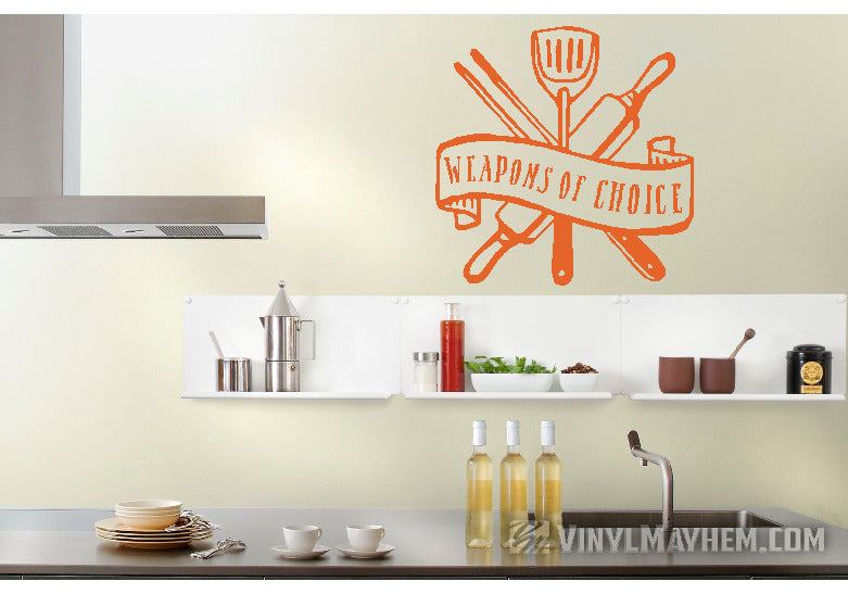Weapons of Choice chef kitchen utensils vinyl sticker