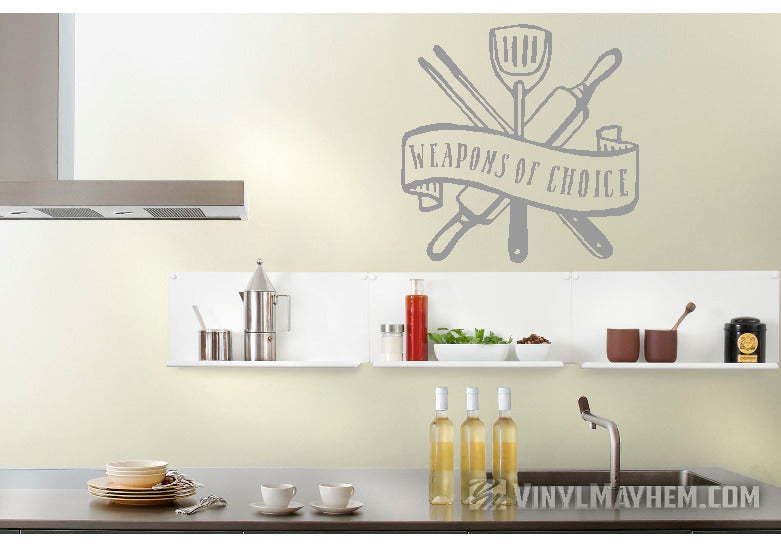 Weapons of Choice chef kitchen utensils vinyl sticker