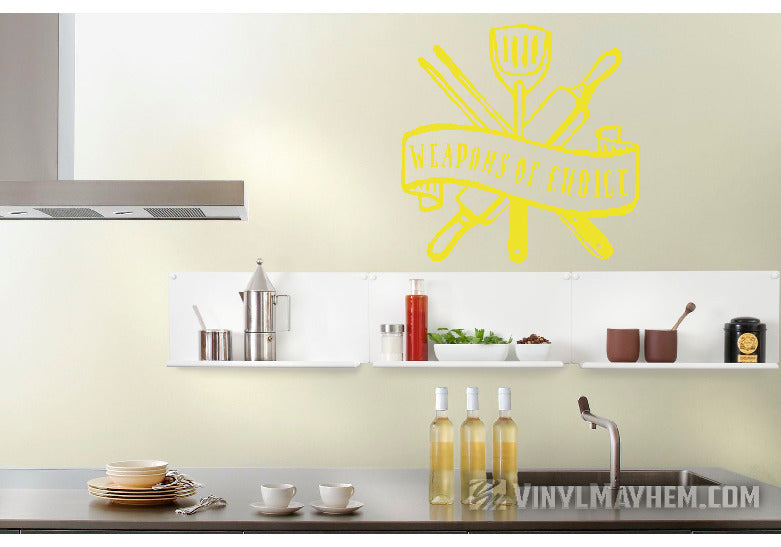 Weapons of Choice chef kitchen utensils vinyl sticker