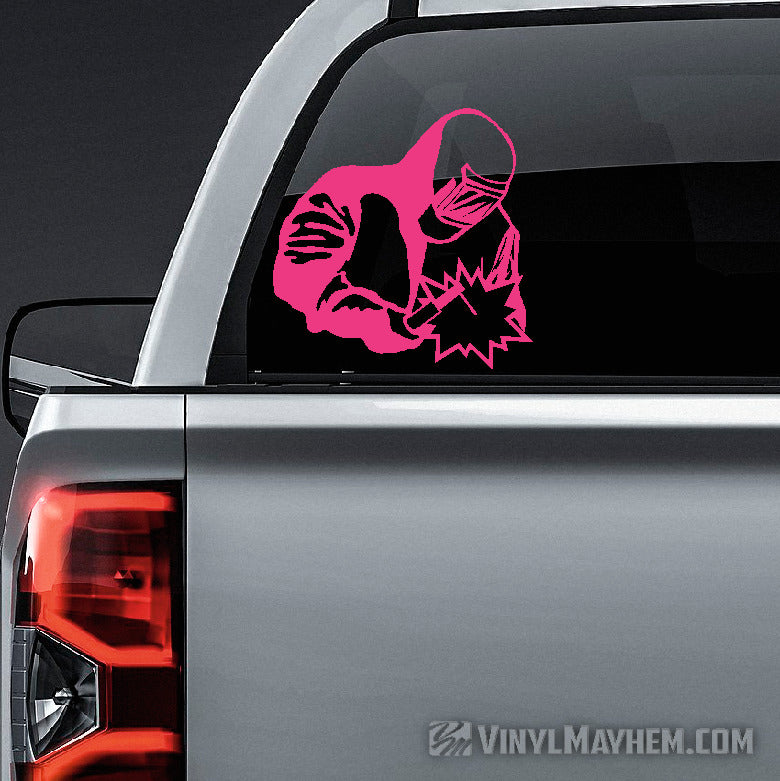 Welder with mask and suit vinyl sticker
