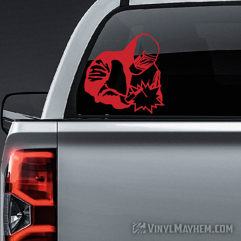 Welder with mask and suit vinyl sticker