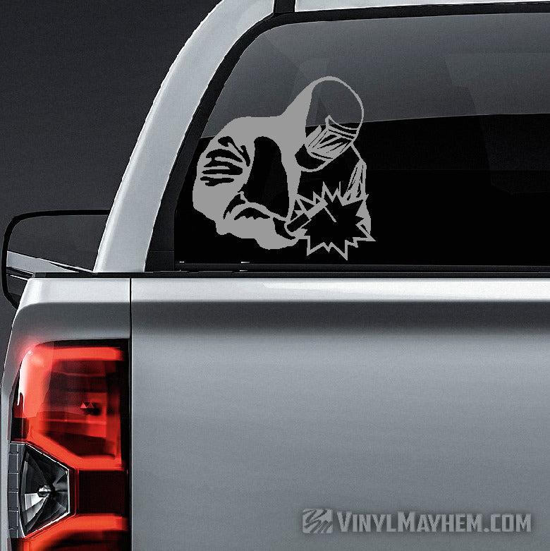 Welder with mask and suit vinyl sticker