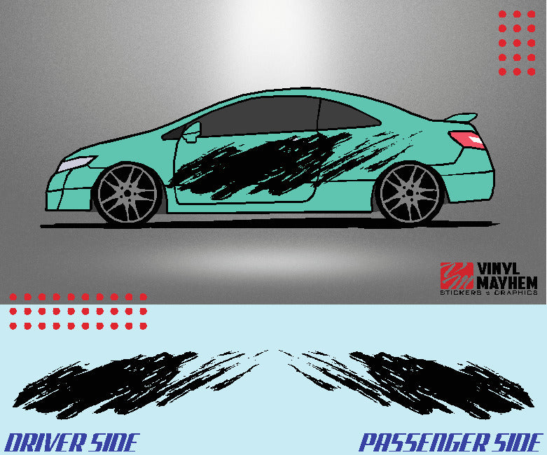 Wide Brush Stroke vehicle graphic kit | Car Body Graphics & Decals ...