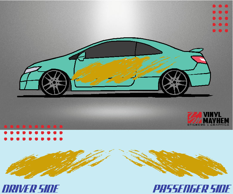 Wide Brush Stroke vinyl graphic kit