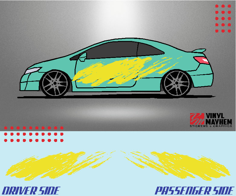 Wide Brush Stroke vinyl graphic kit
