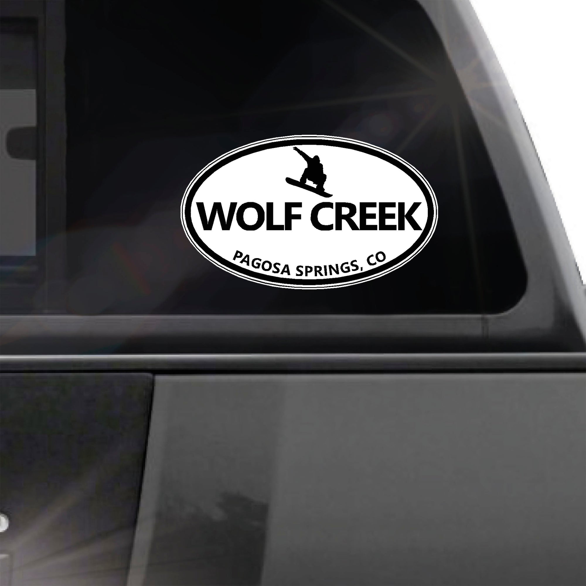 Wolf Creek Colorado Snowboarder oval sticker
