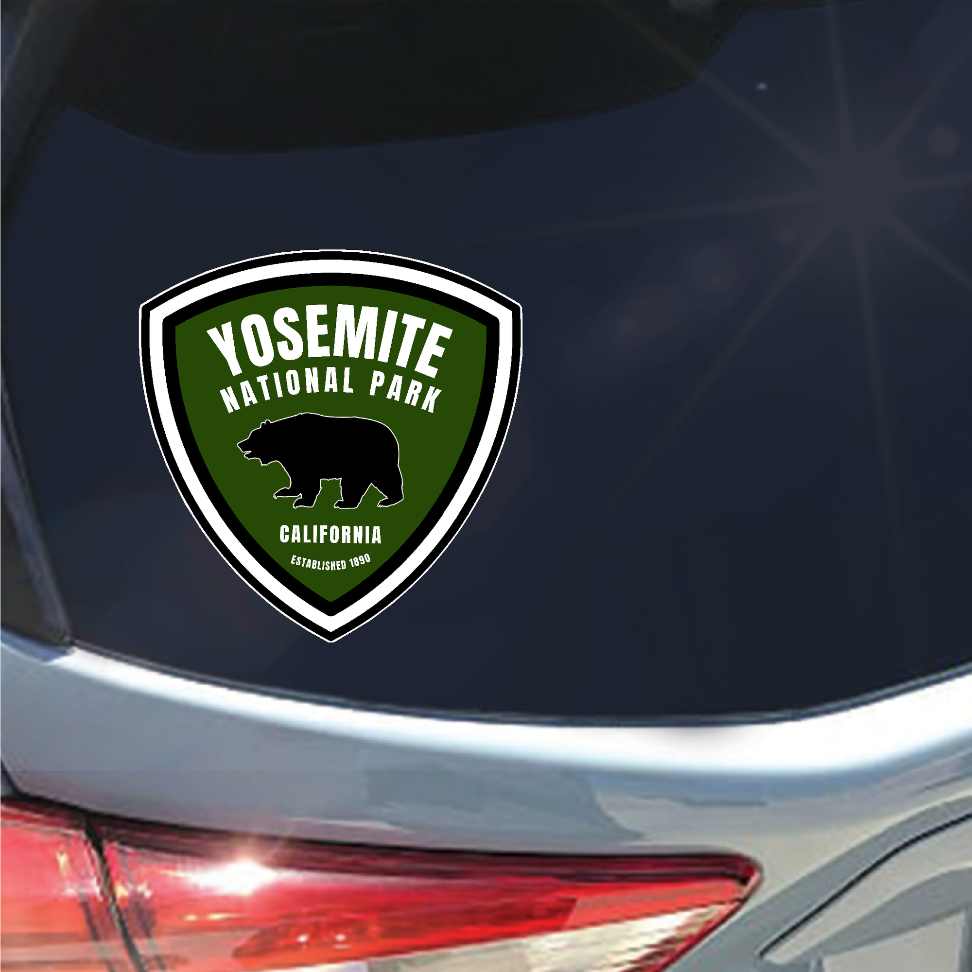 Yosemite National Park badge with bear green sticker