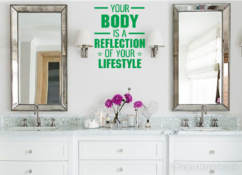 Your Body is a Reflection of your Lifestyle vinyl sticker