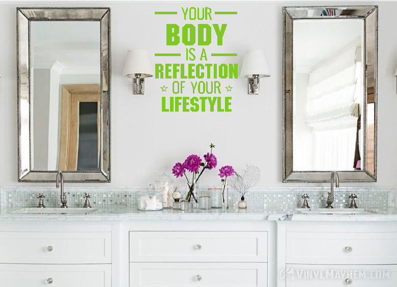 Your Body is a Reflection of your Lifestyle vinyl sticker