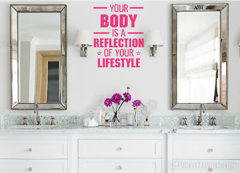 Your Body is a Reflection of your Lifestyle vinyl sticker