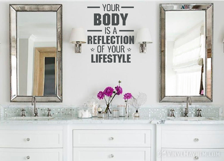 Your Body is a Reflection of your Lifestyle vinyl sticker