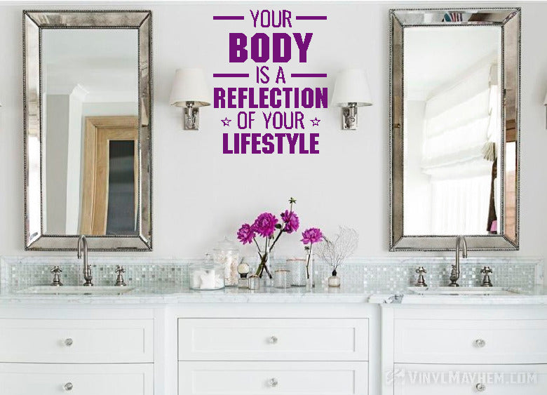 Your Body is a Reflection of your Lifestyle vinyl sticker