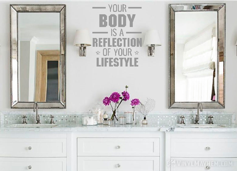 Your Body is a Reflection of your Lifestyle vinyl sticker